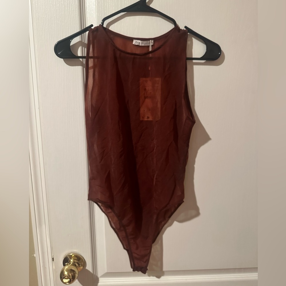 NWT Zara sheer bodysuit